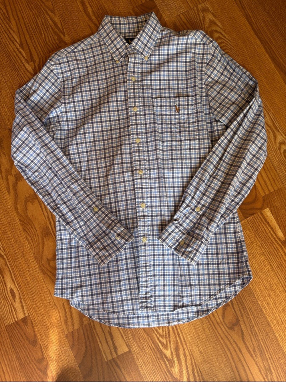 Ralph Lauren Blue Label - Blue and White Plaid Button-Down Shirt